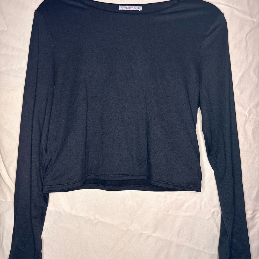 Sincerely Jules Classic Black Long Sleeve Crop Top
